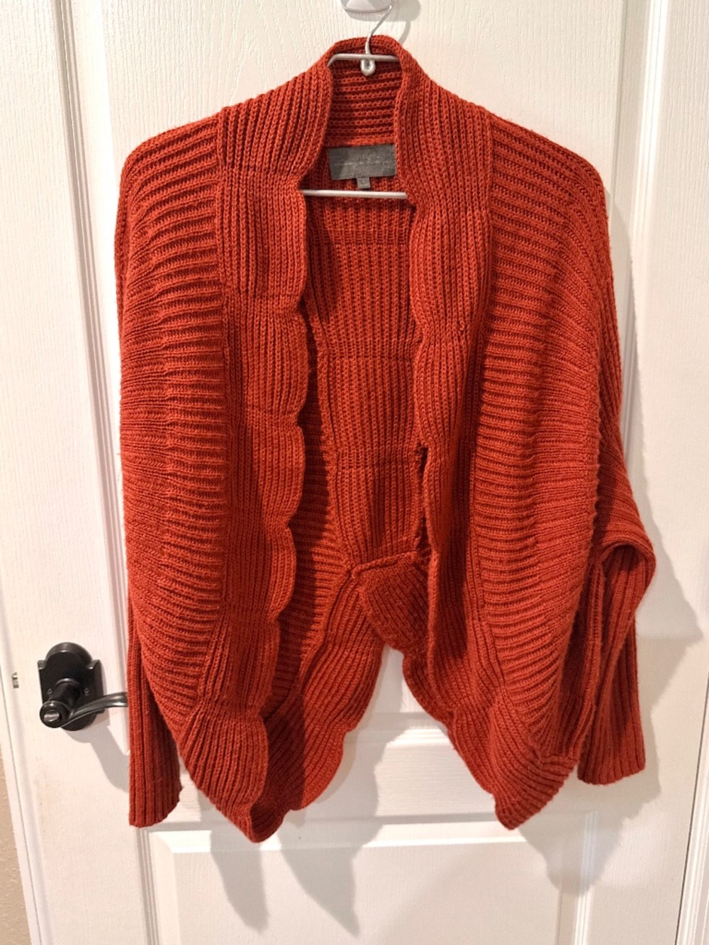 Anthropologie Sunday in Brooklyn Rusty Burnt Orange Open Relaxed Cardigan Sz S